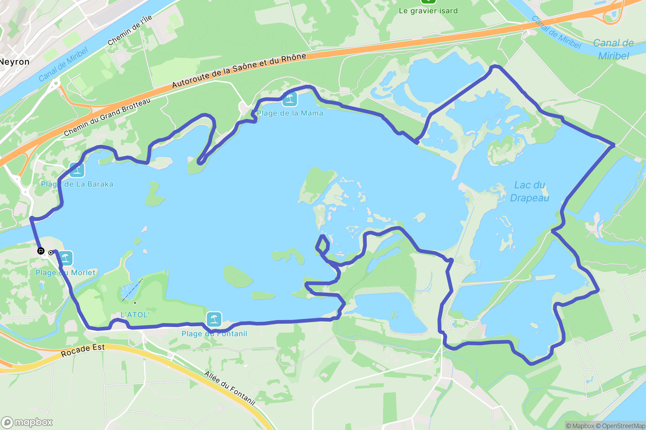 Vaulx-en-Velin : carte du parcours de randonnée - France