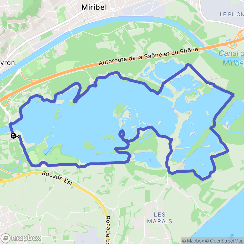 Vaulx-en-Velin : carte du parcours de randonnée - France