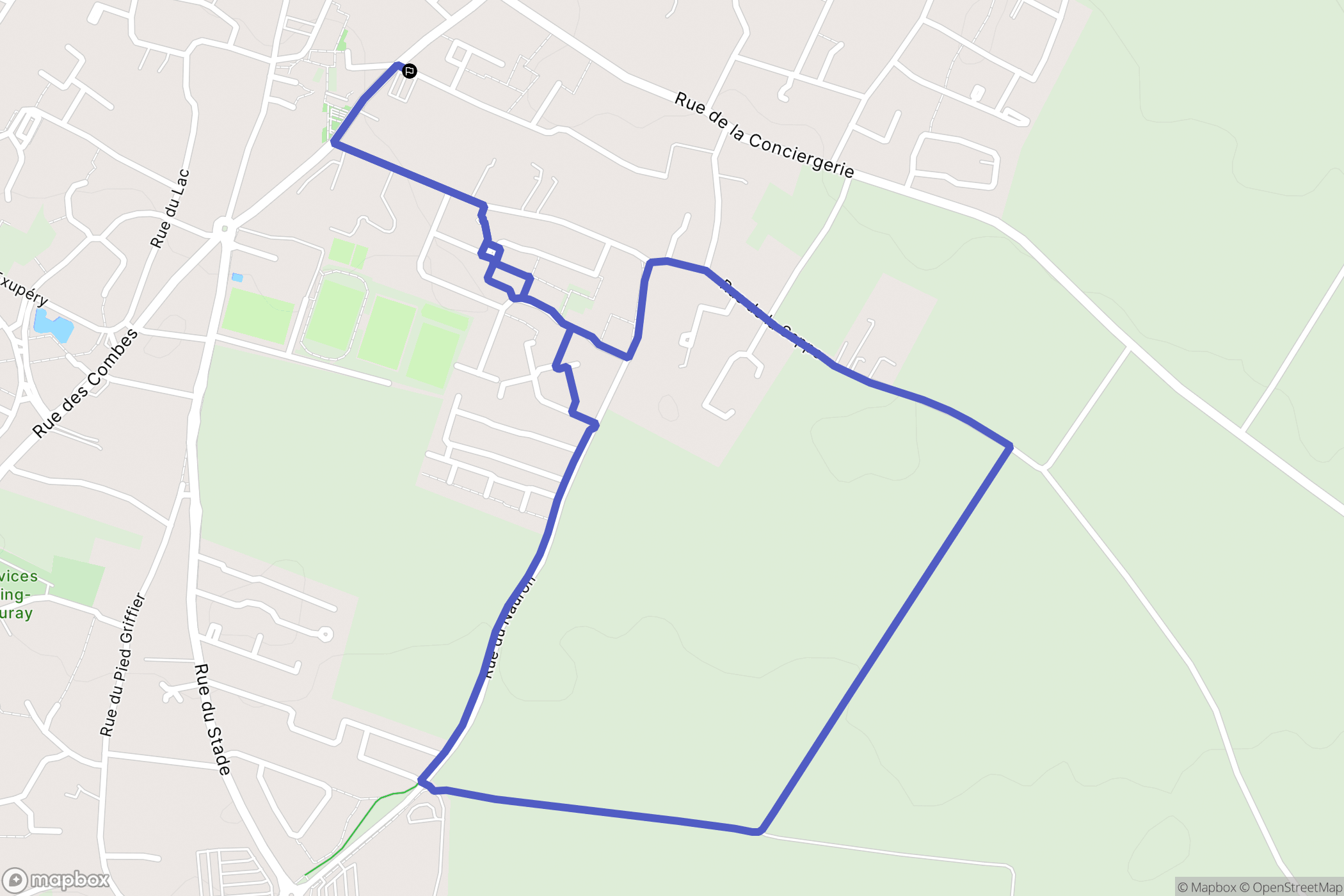 Chauray : carte du parcours de randonnée - France