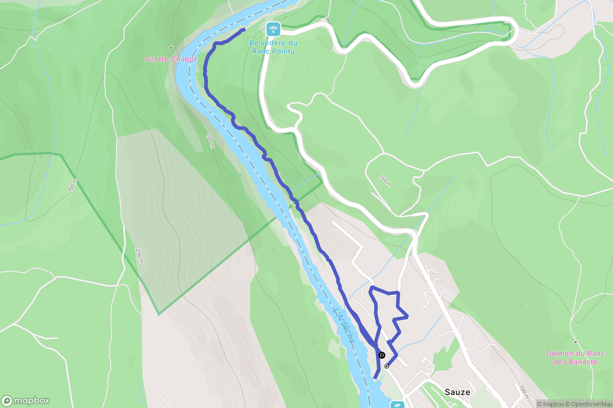 Saint-Martin-d'Ardèche : carte du parcours de randonnée - France