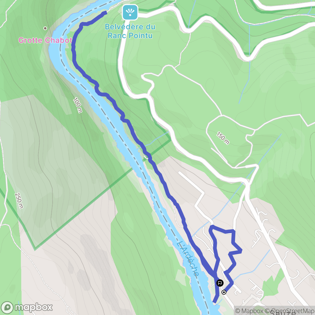 Saint-Martin-d'Ardèche : carte du parcours de randonnée - France
