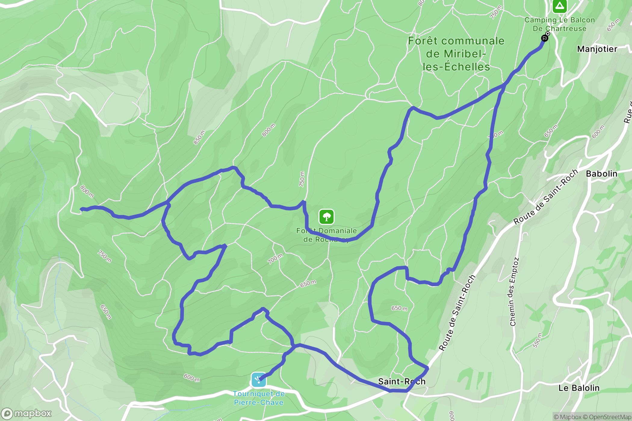 Miribel-les-Échelles : carte du parcours de randonnée - France