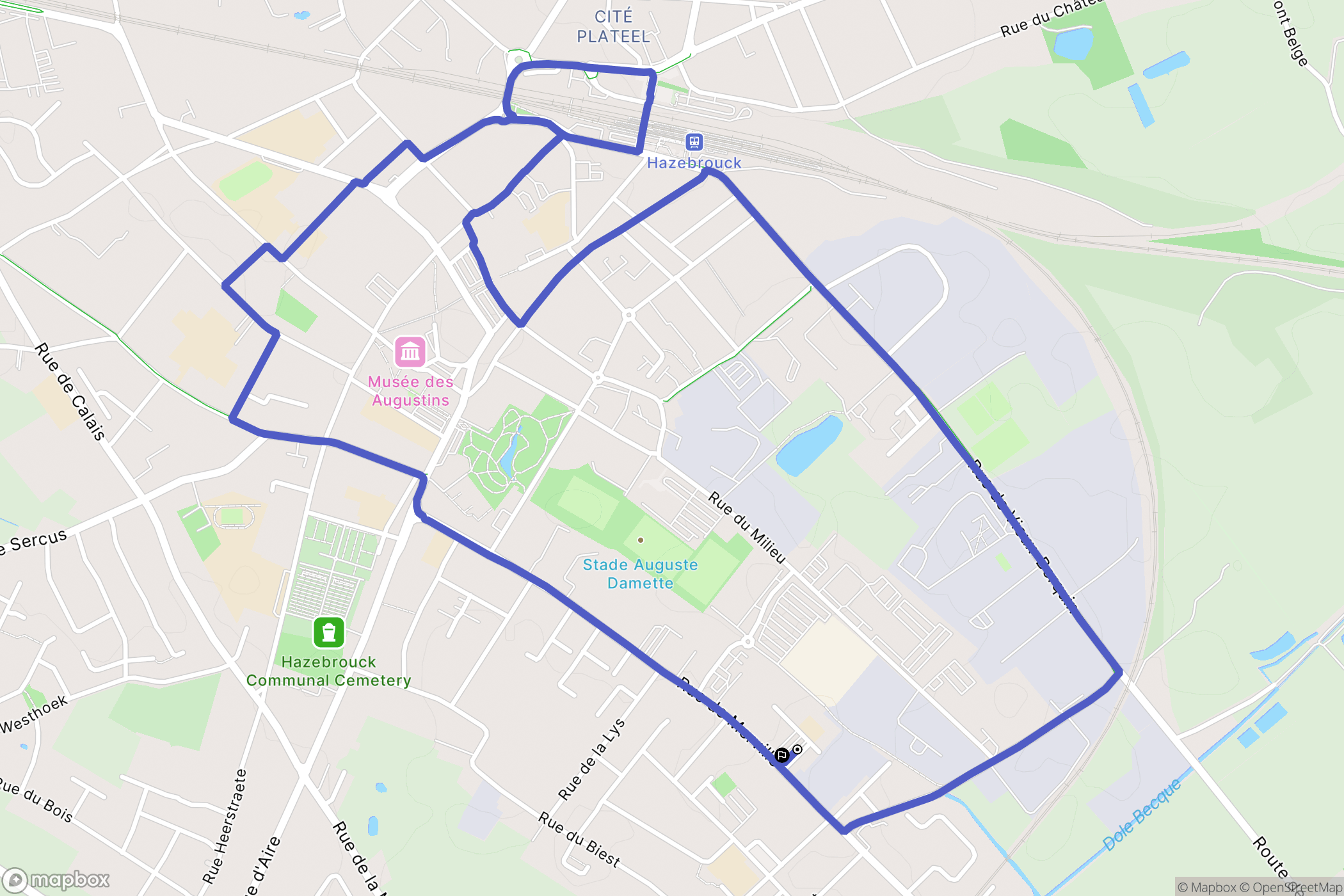 Hazebrouck : carte du parcours de randonnée - France