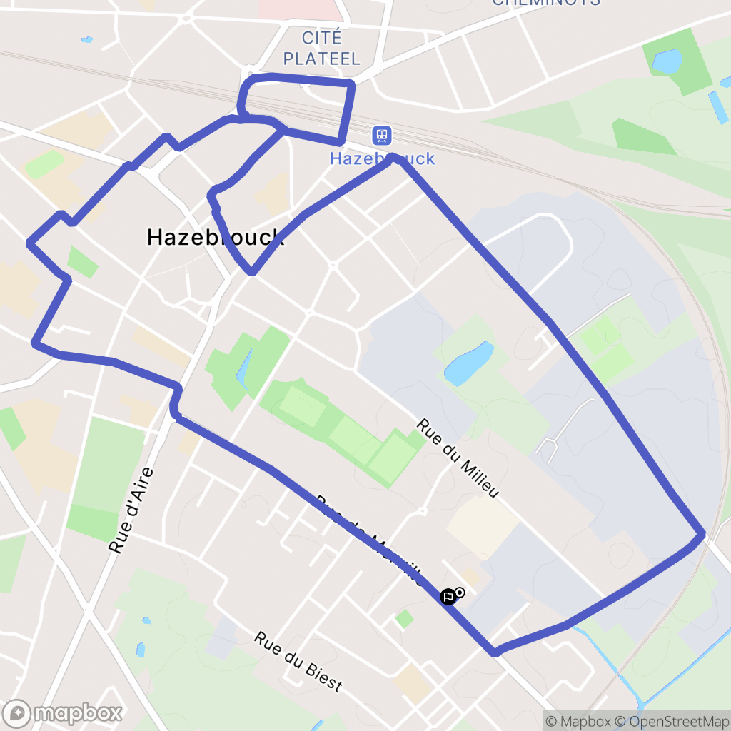 Hazebrouck : carte du parcours de randonnée - France