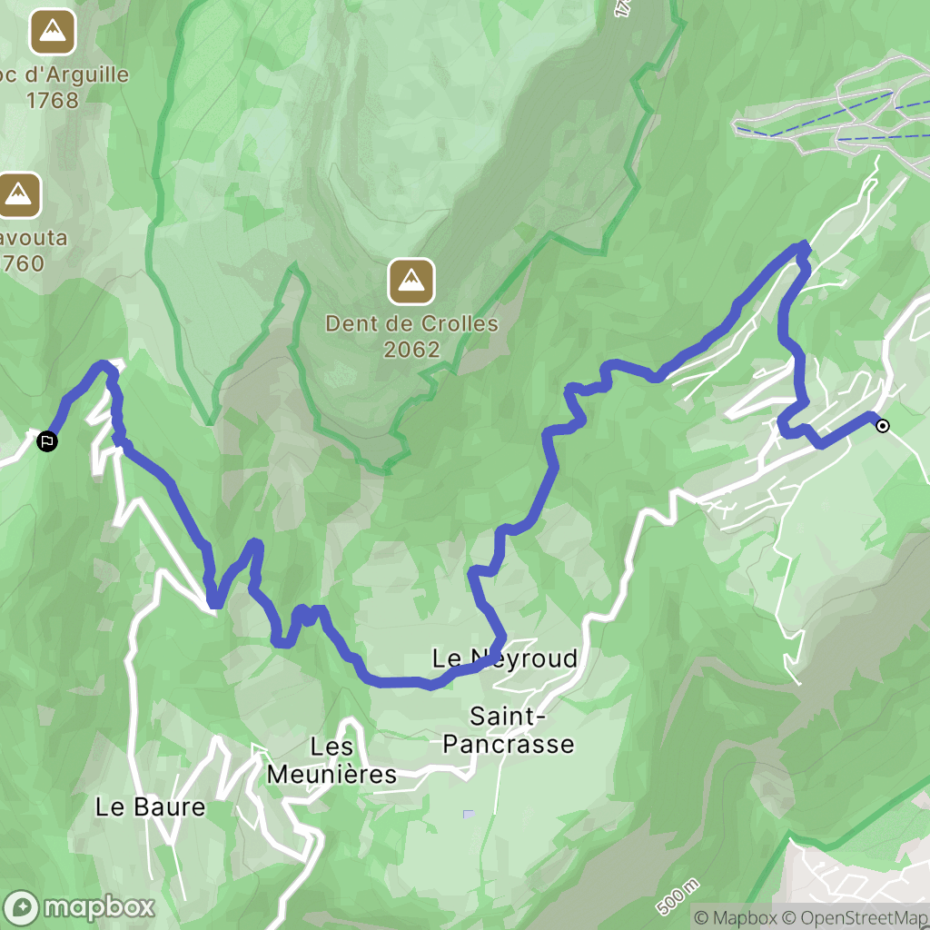 Plateau-des-Petites-Roches : carte du parcours de randonnée - France