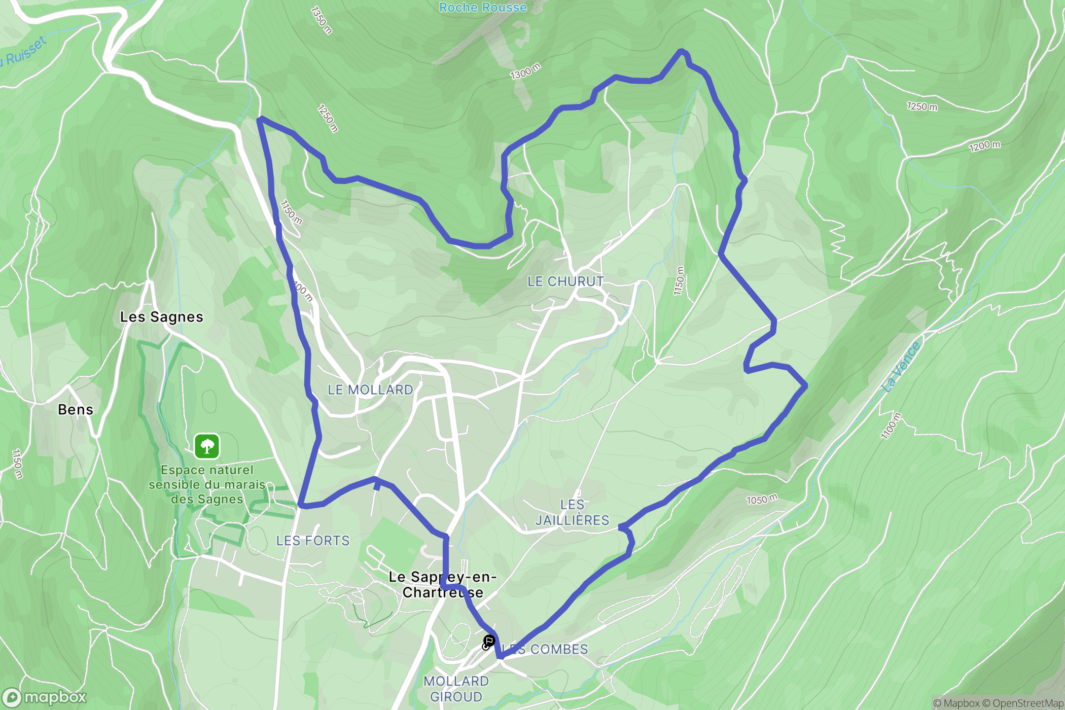Le Sappey-en-Chartreuse : carte du parcours de randonnée - France