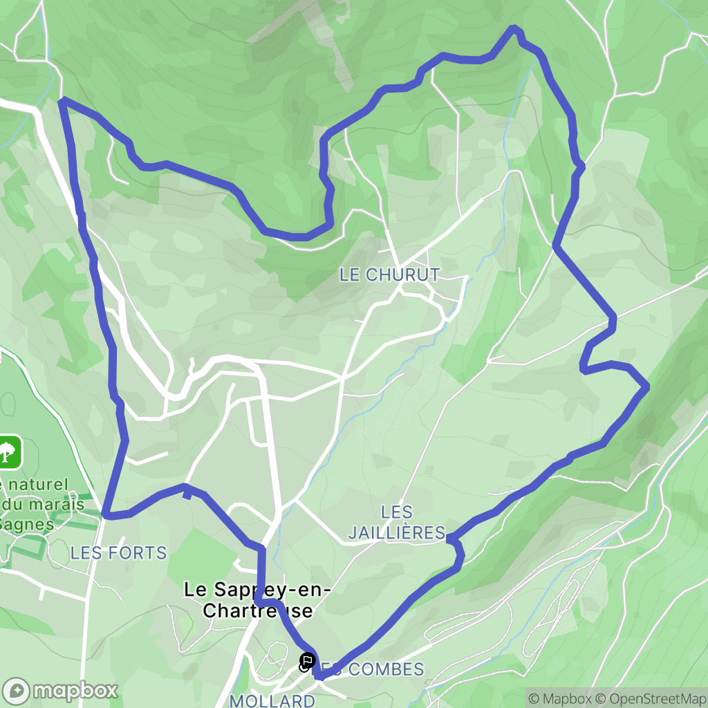 Le Sappey-en-Chartreuse : carte du parcours de randonnée - France