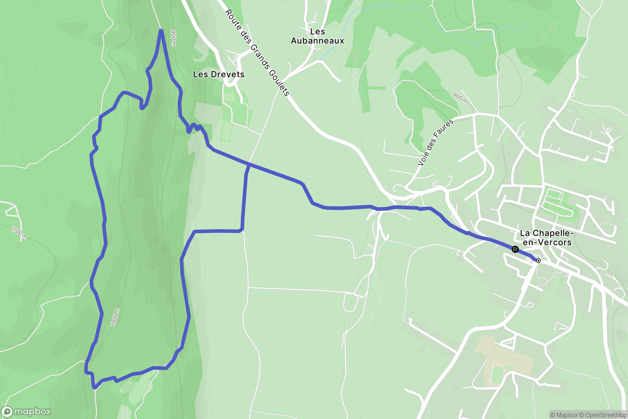 La Chapelle-en-Vercors : carte du parcours de randonnée - France