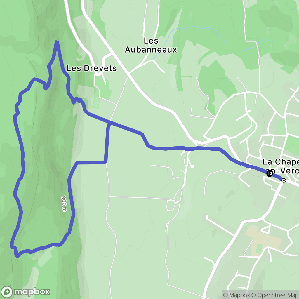 La Chapelle-en-Vercors : carte du parcours de randonnée - France