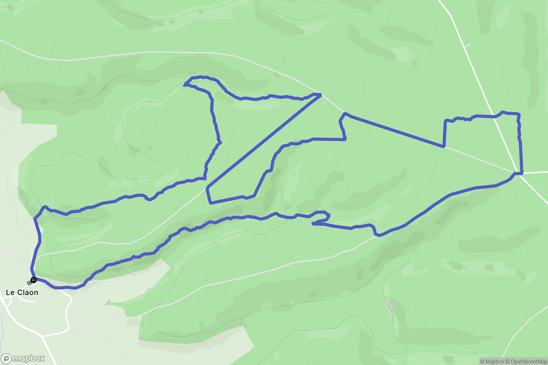Le Claon : carte du parcours de randonnée - France