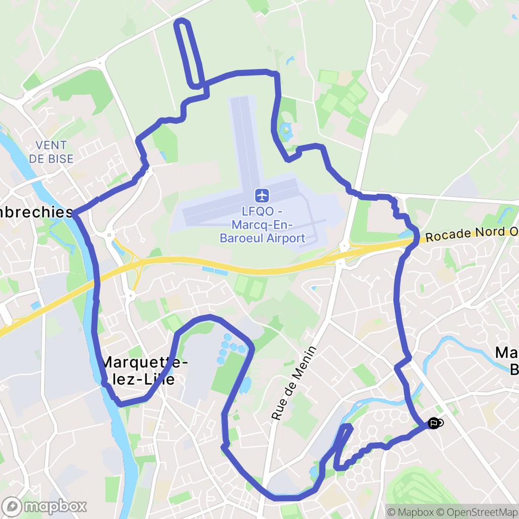 Marcq-en-Barœul : carte du parcours de randonnée - France