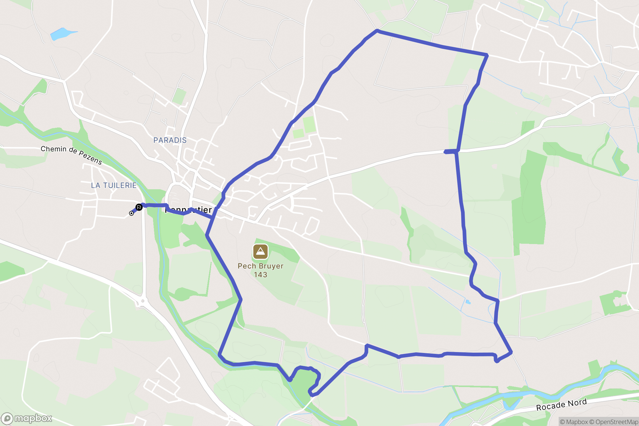 Pennautier : carte du parcours de randonnée - France