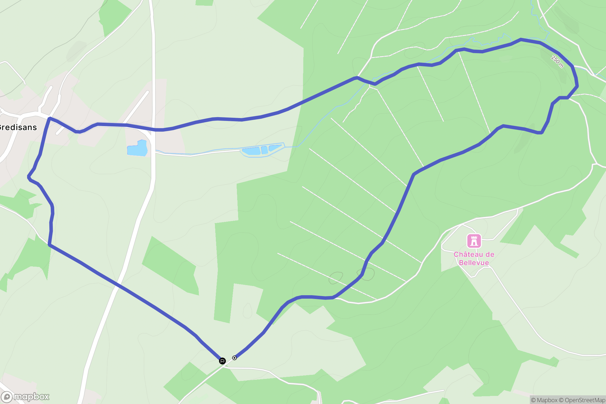Archelange : carte du parcours de randonnée - France