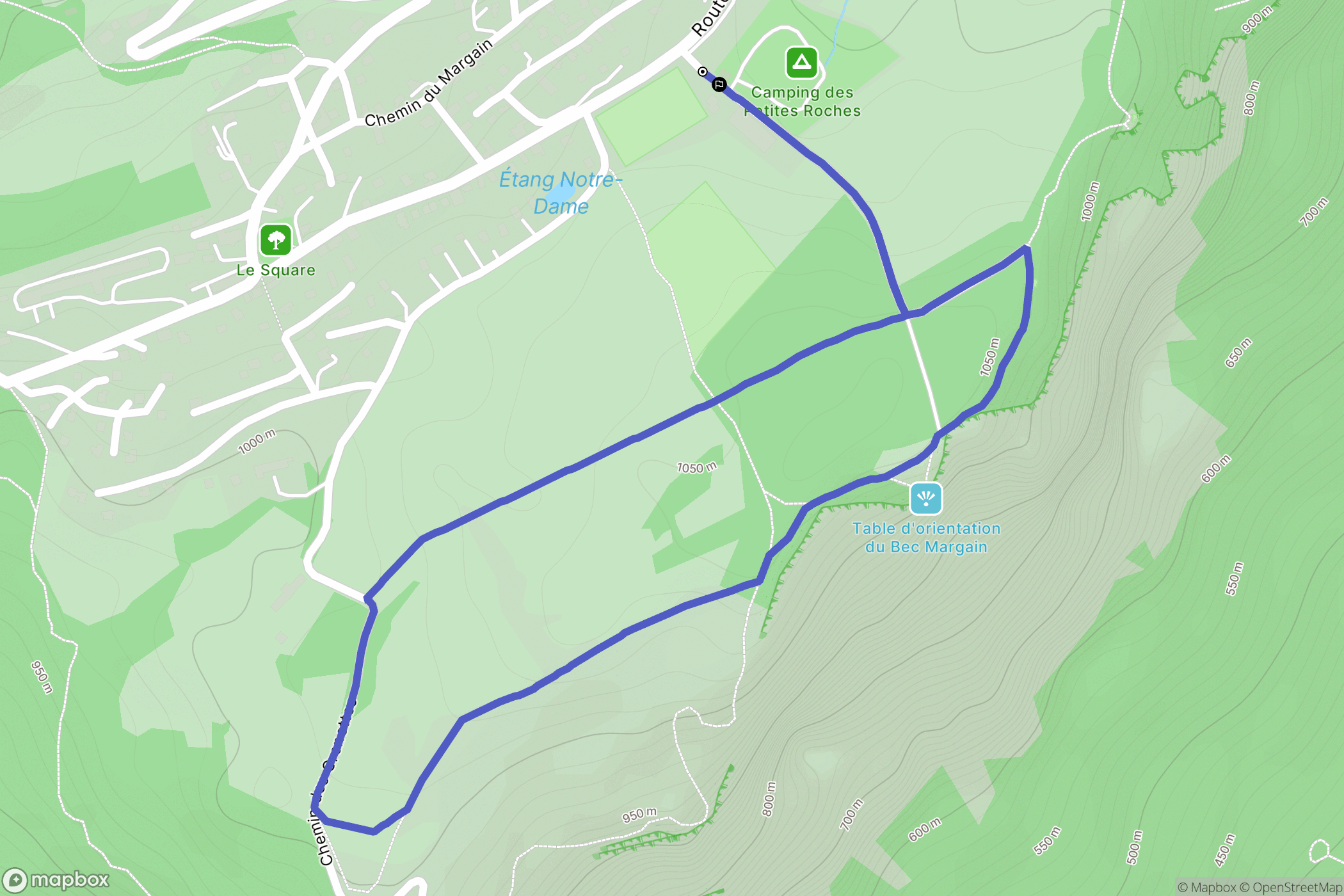 Plateau-des-Petites-Roches : carte du parcours de randonnée - France