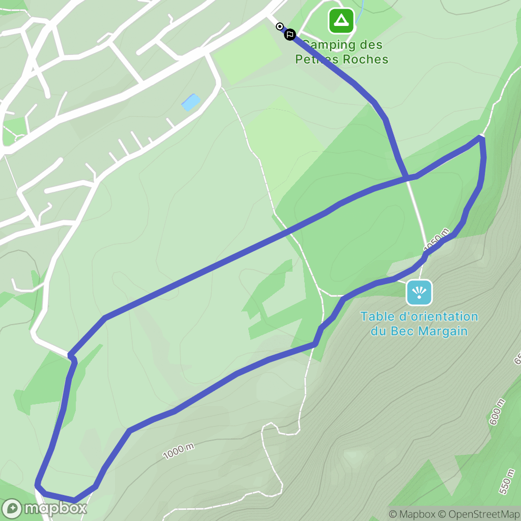 Plateau-des-Petites-Roches : carte du parcours de randonnée - France