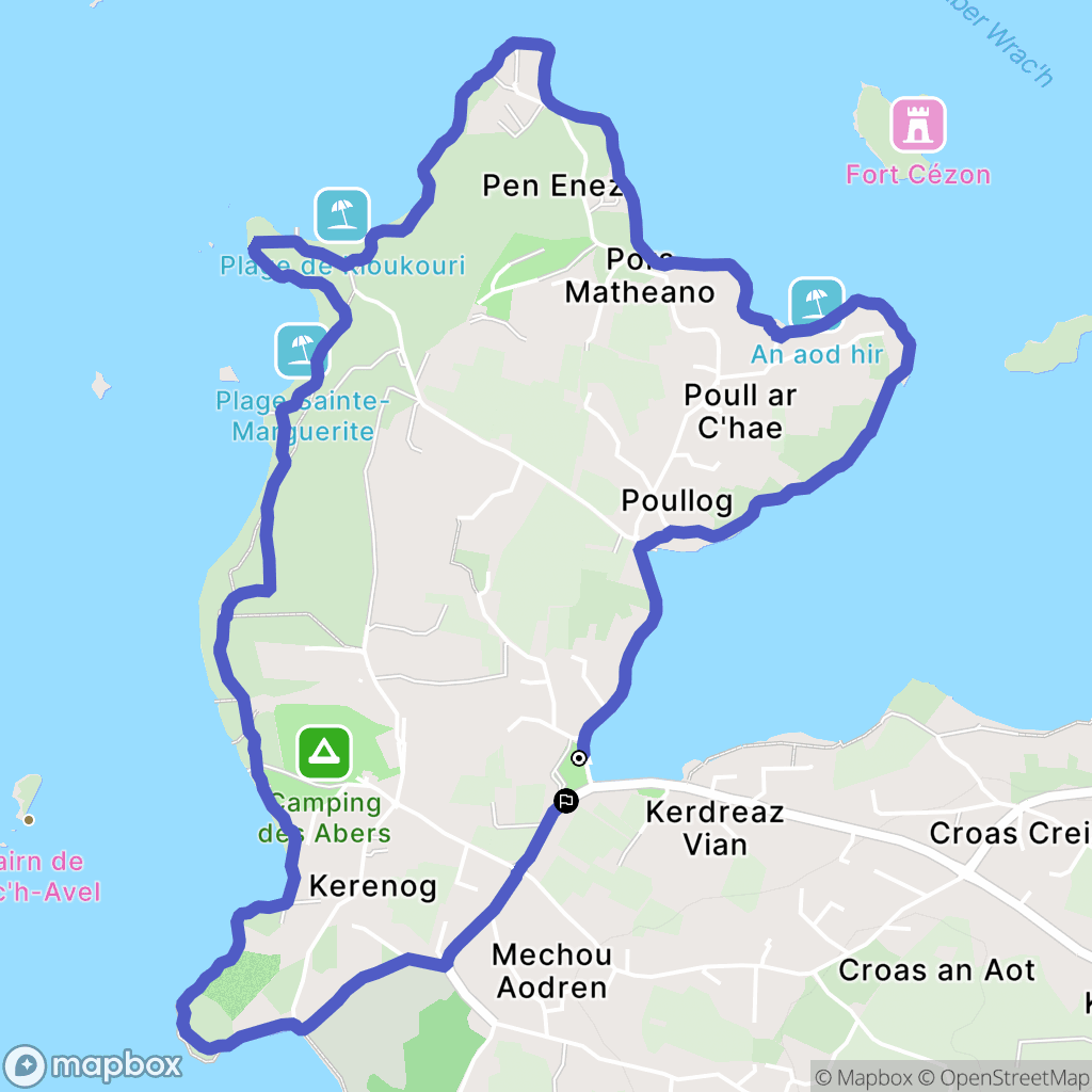 Landéda : carte du parcours de randonnée - France