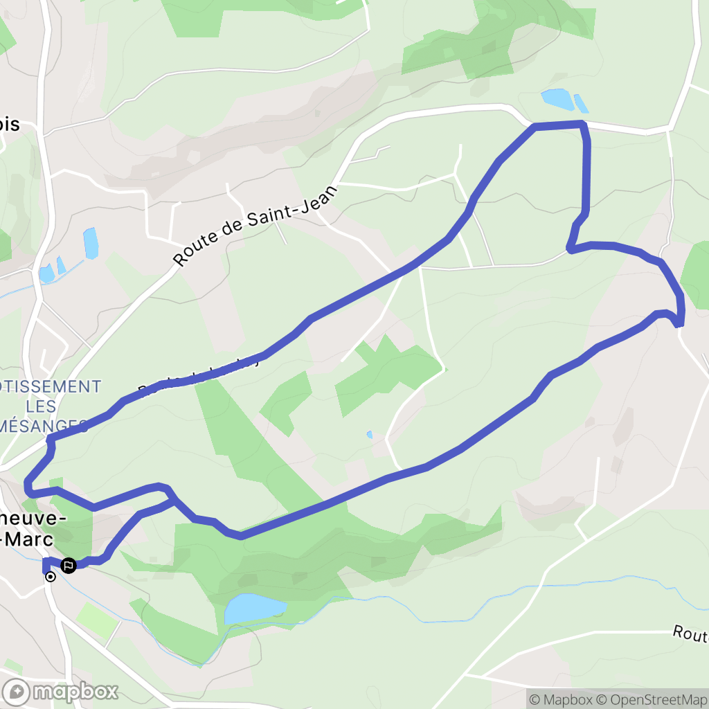Villeneuve-de-Marc : carte du parcours de randonnée - France