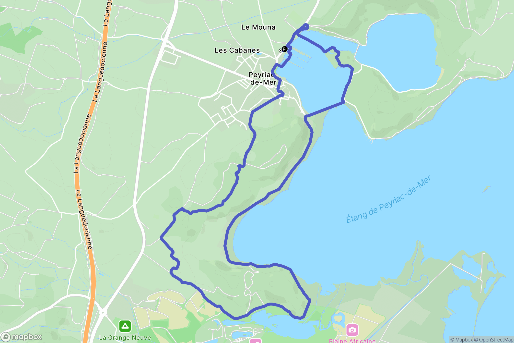 Peyriac de mer : carte du parcours de randonnée - France