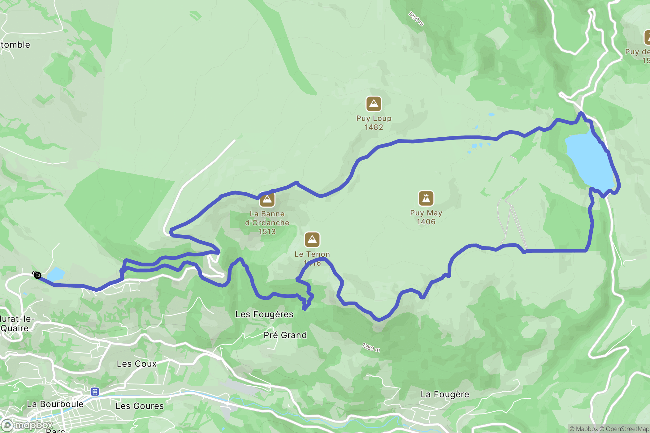 Murat-le-Quaire : carte du parcours de randonnée - France