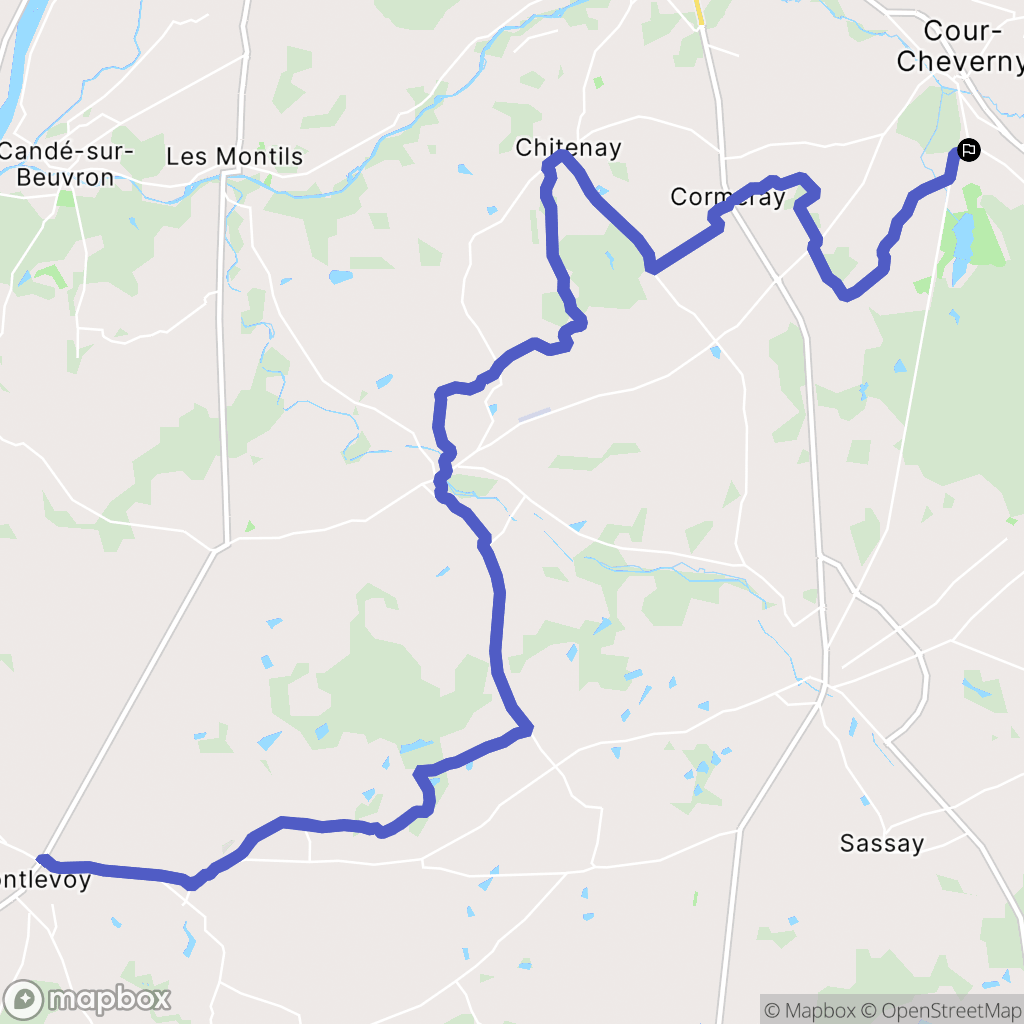 Cheverny : carte du parcours de randonnée - France