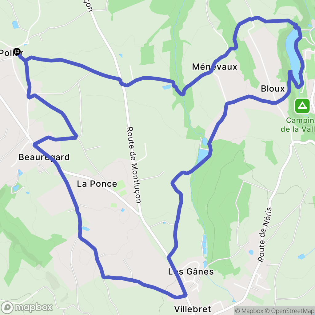 Montluçon : carte du parcours de randonnée - France