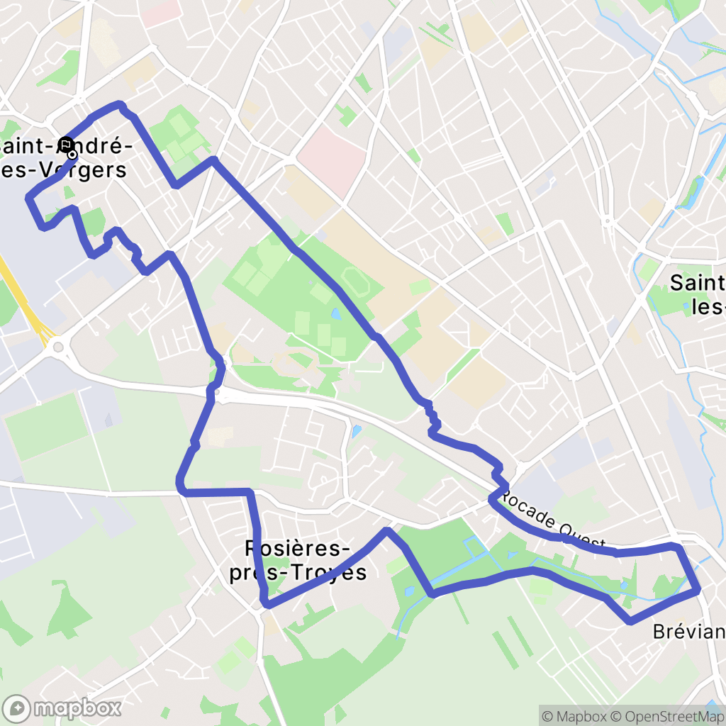 Saint-André-les-Vergers : carte du parcours de randonnée - France