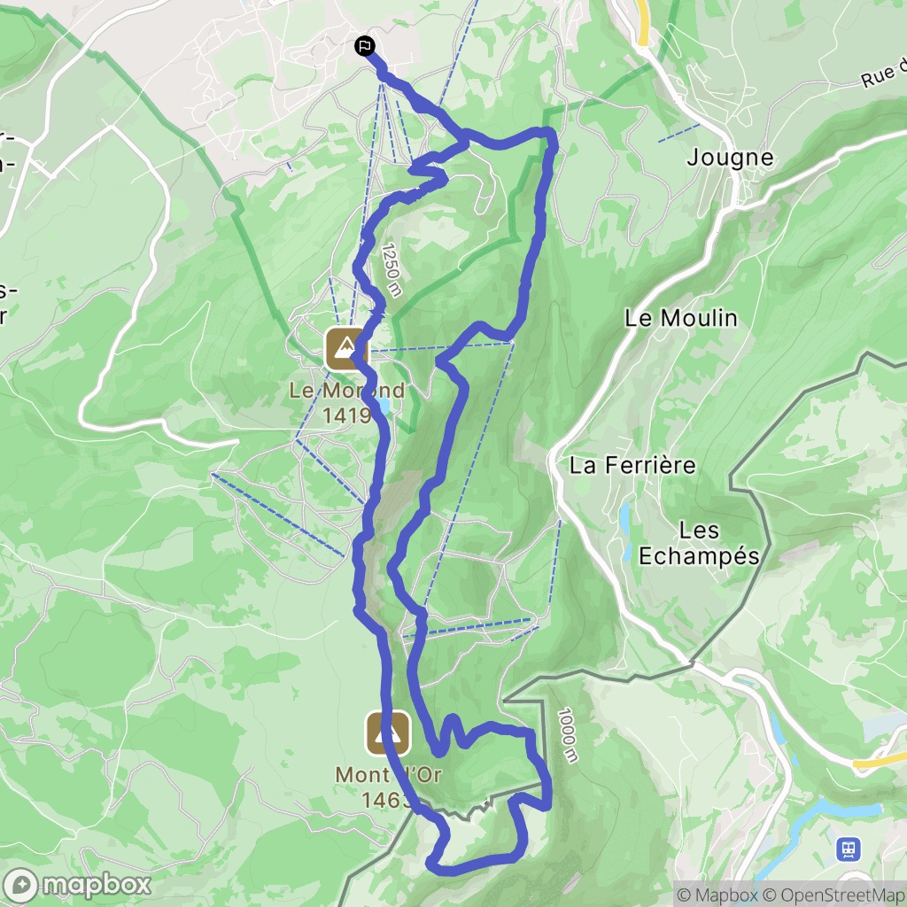 Métabief : carte du parcours de randonnée - France