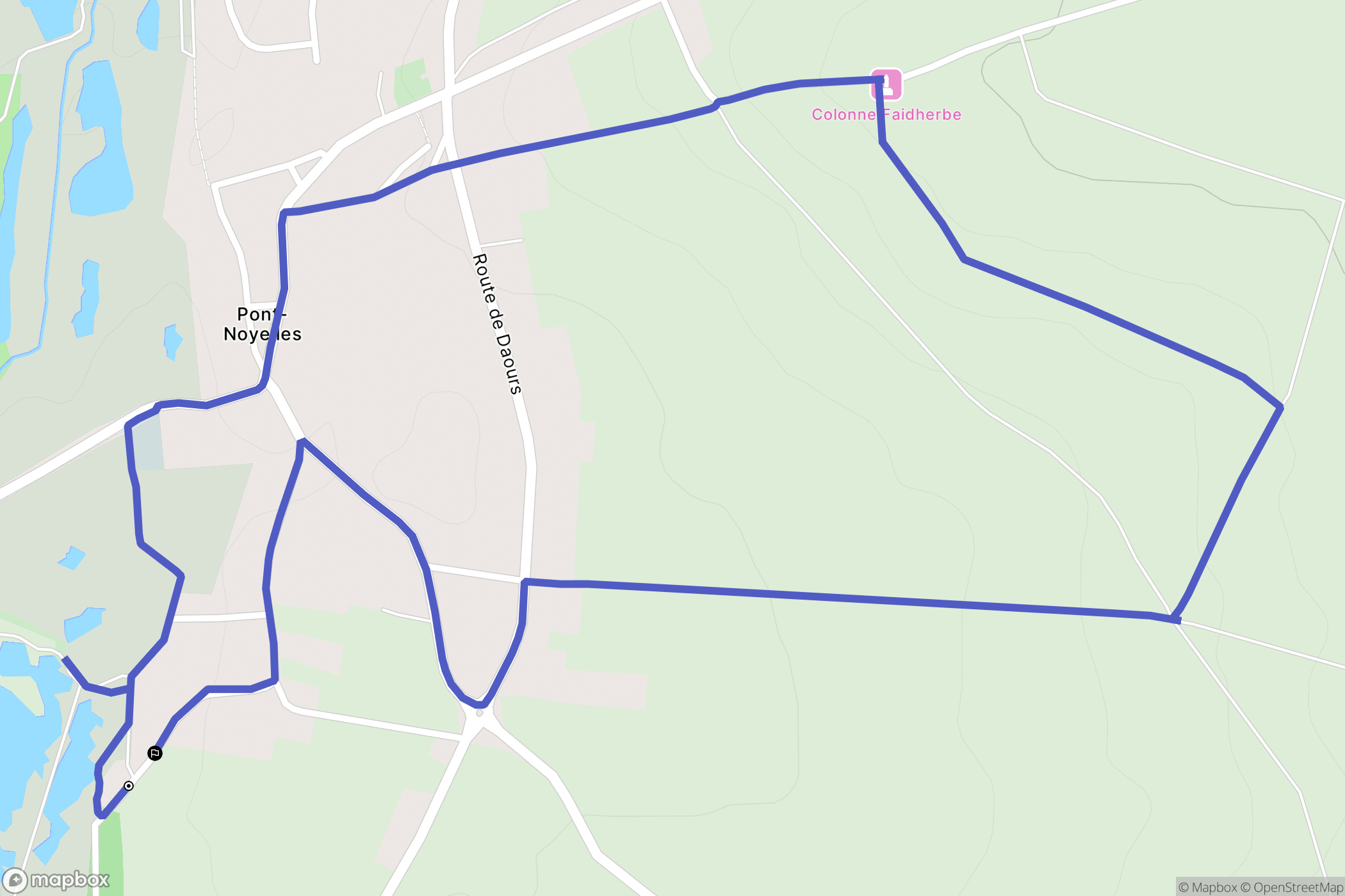 Pont-Noyelles : carte du parcours de randonnée - France