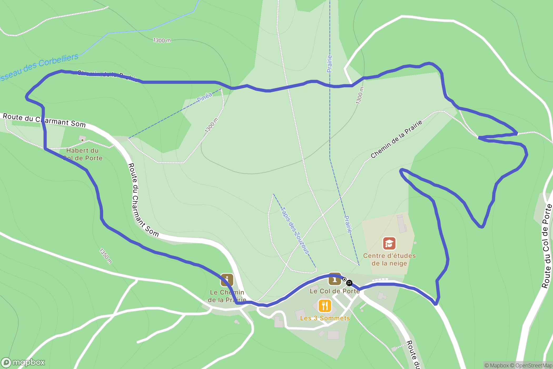 Sarcenas : carte du parcours de randonnée - France