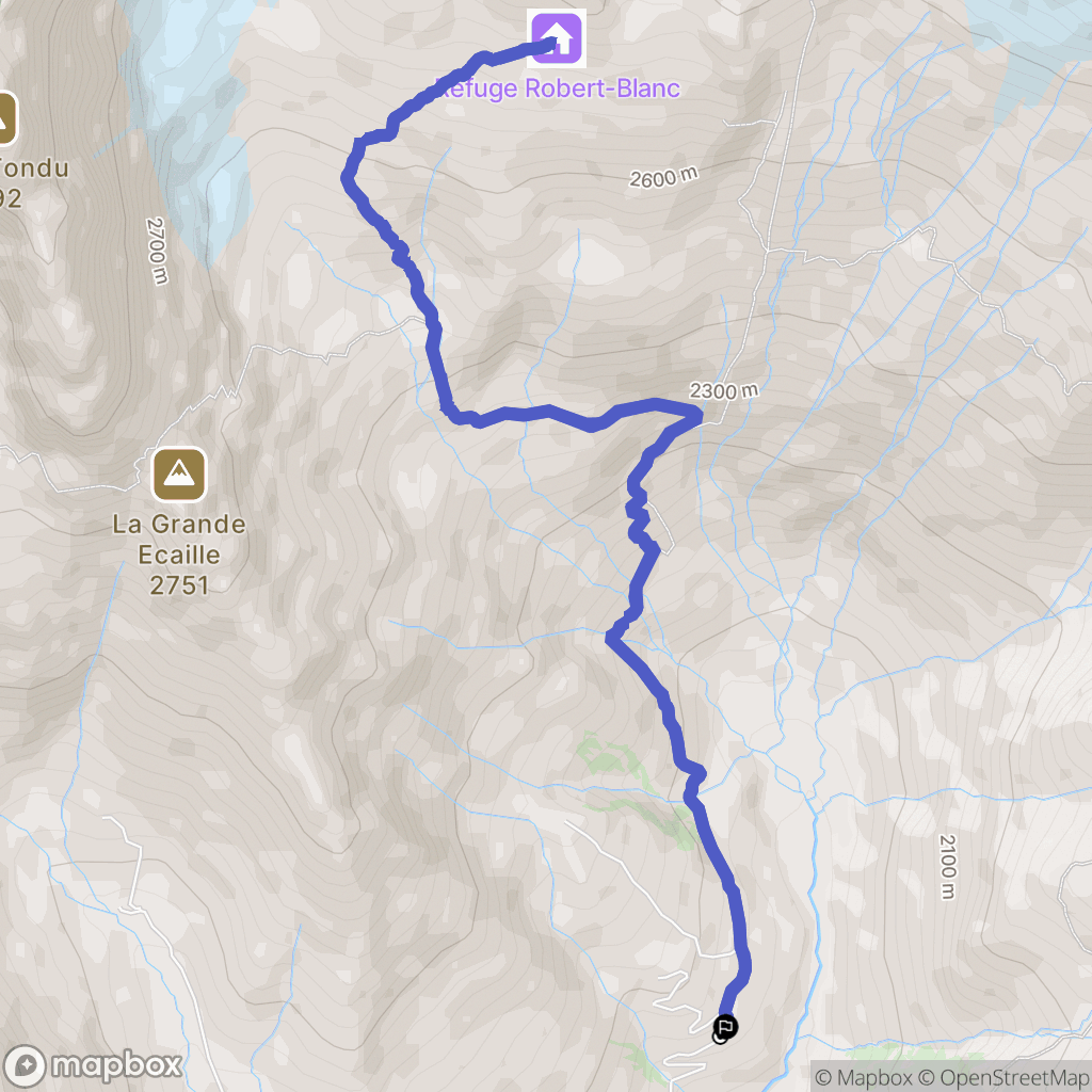 Bourg-Saint-Maurice : carte du parcours de randonnée - France