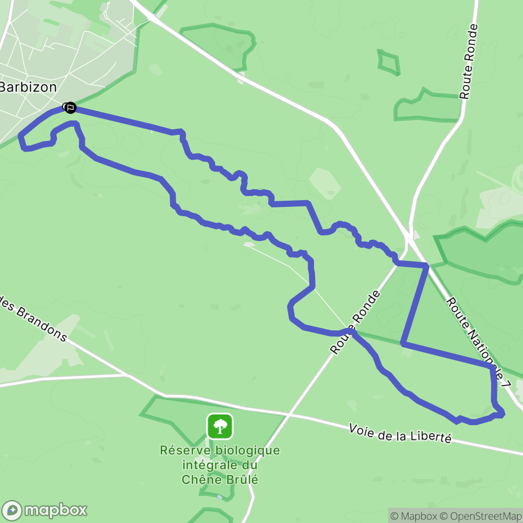 Barbizon : carte du parcours de randonnée - France