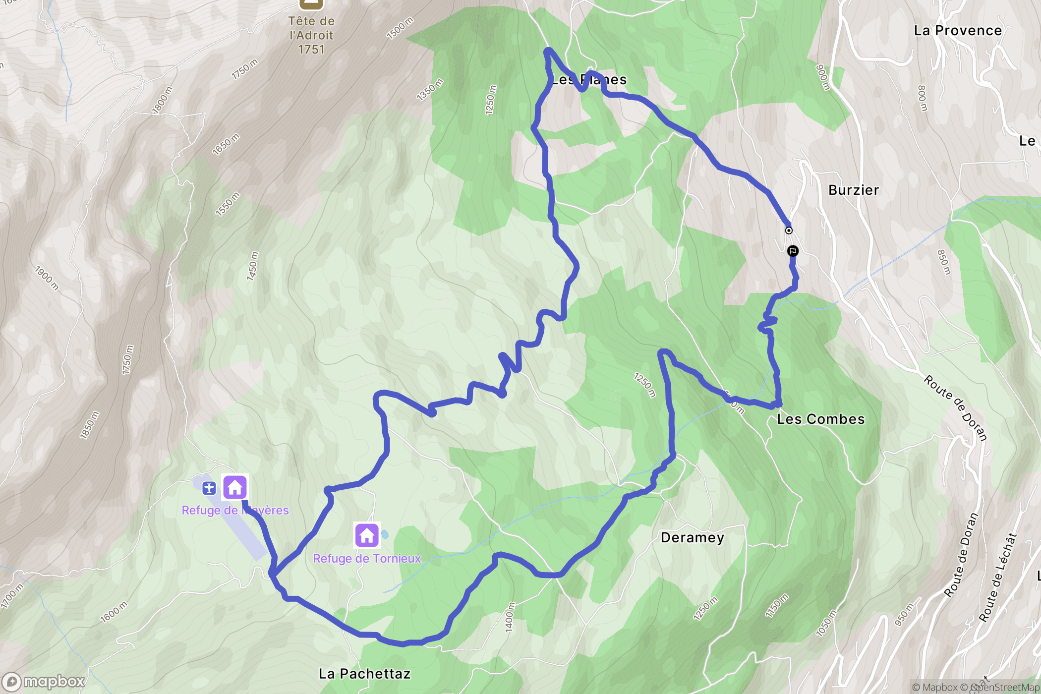 Sallanches : carte du parcours de randonnée - France