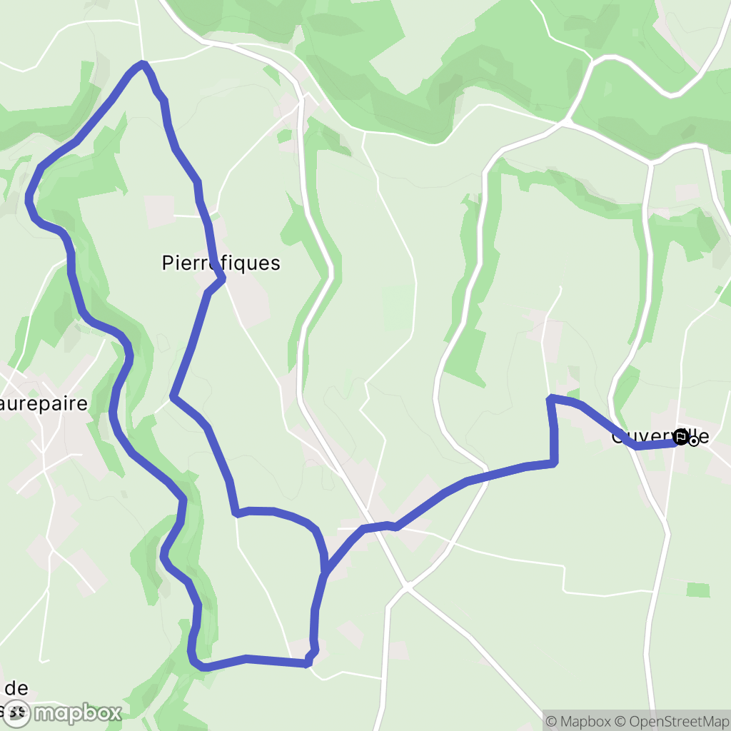 Cuverville : carte du parcours de randonnée - France