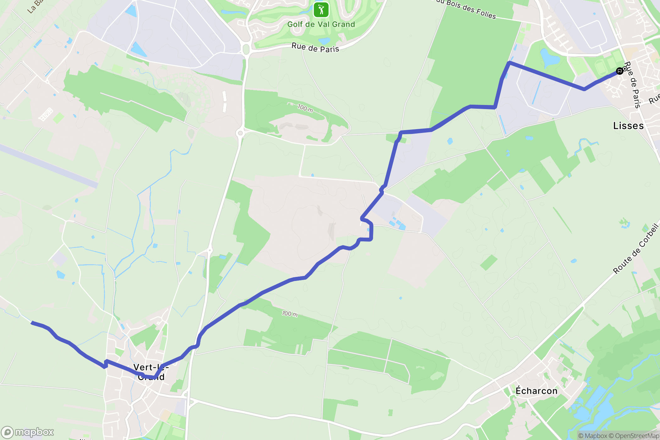 Lisses : carte du parcours de randonnée - France