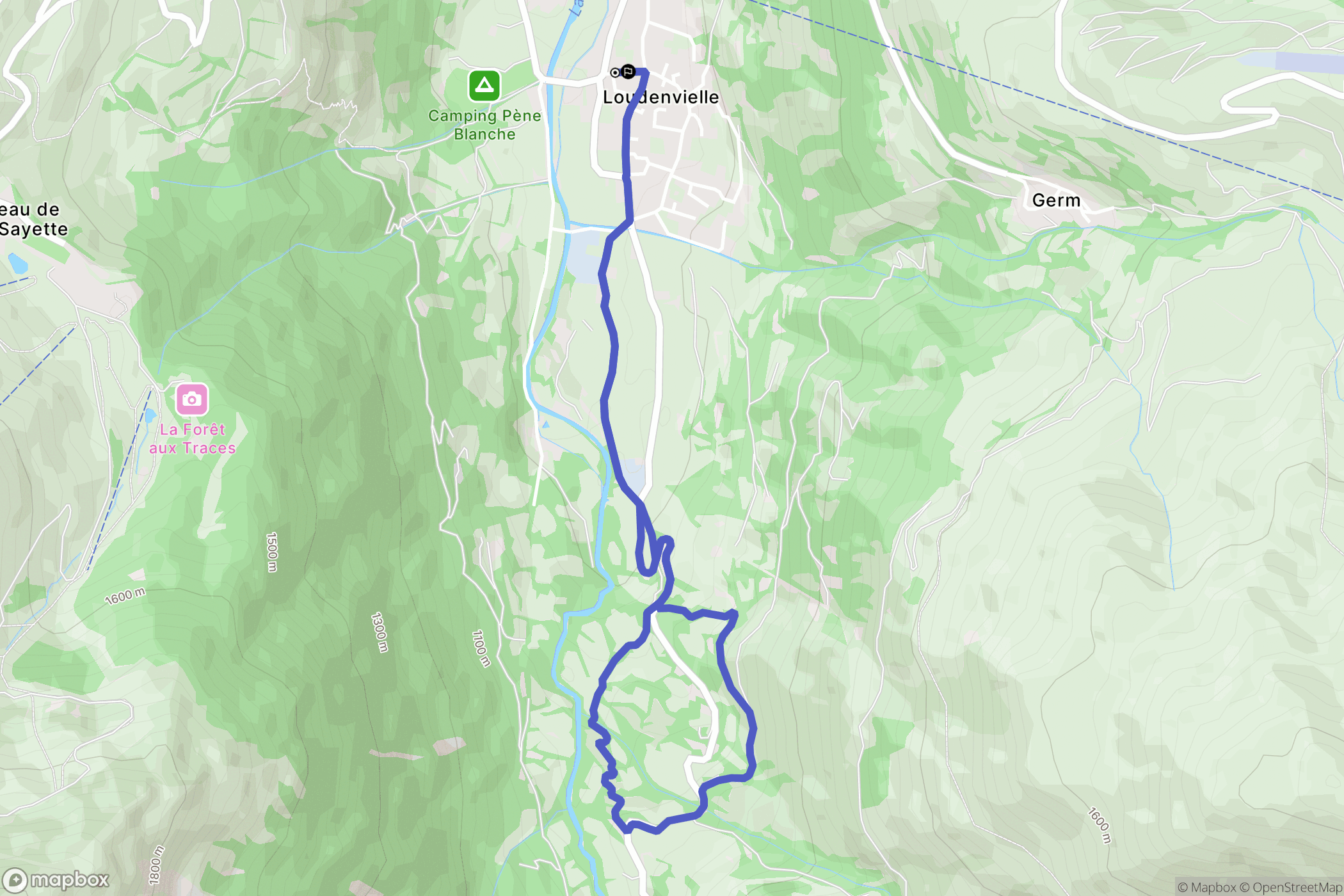 Loudenvielle : carte du parcours de randonnée - France