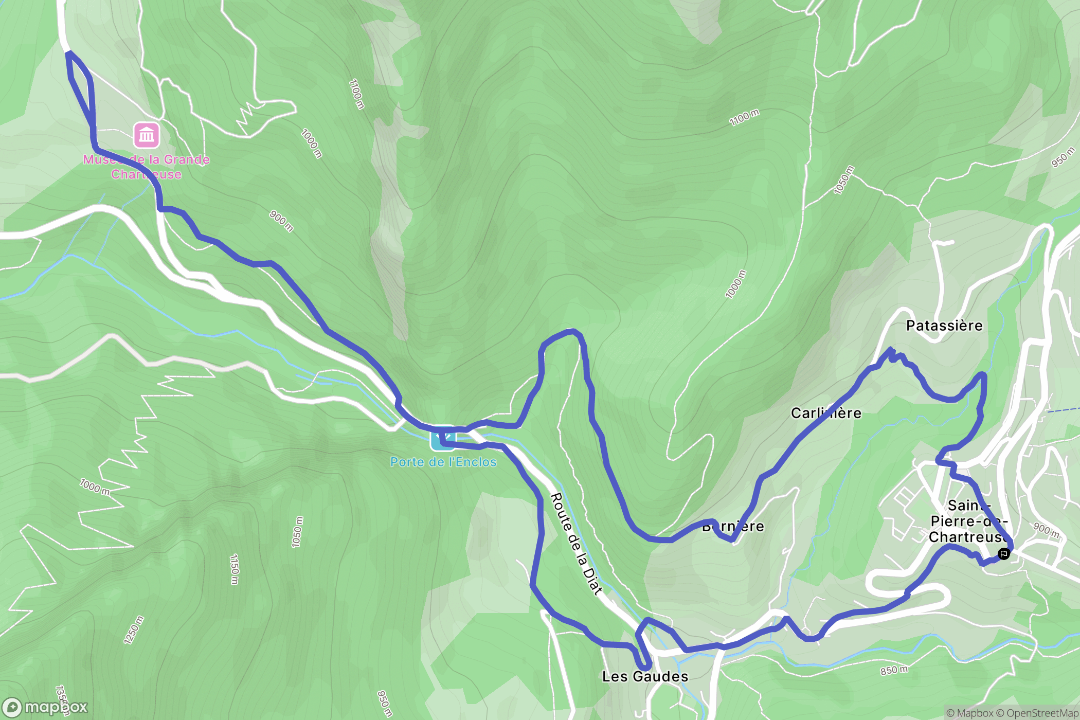 Saint-Pierre-de-Chartreuse : carte du parcours de randonnée - France