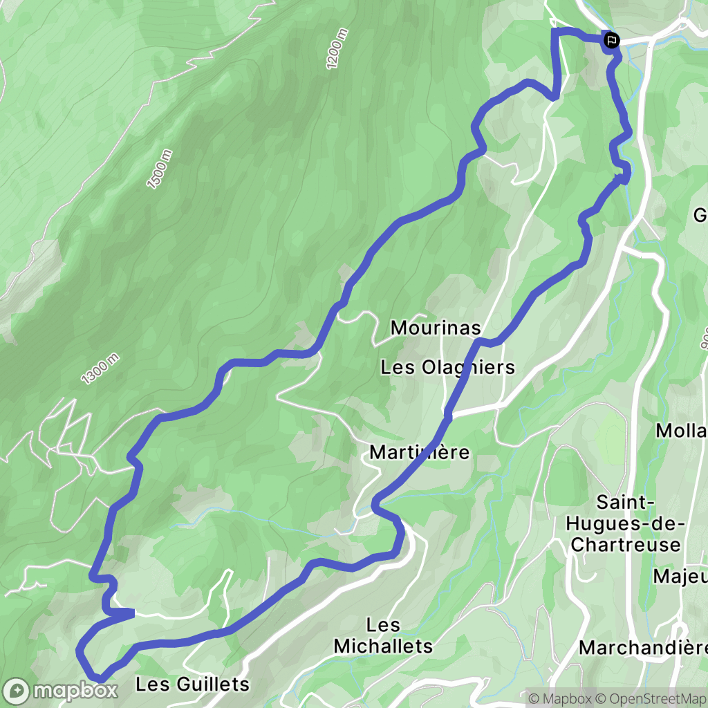 Saint Pierre de Chartreuse : carte du parcours de randonnée - France