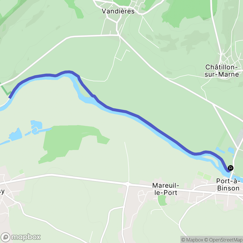 Châtillon-sur-Marne : carte du parcours de randonnée - France