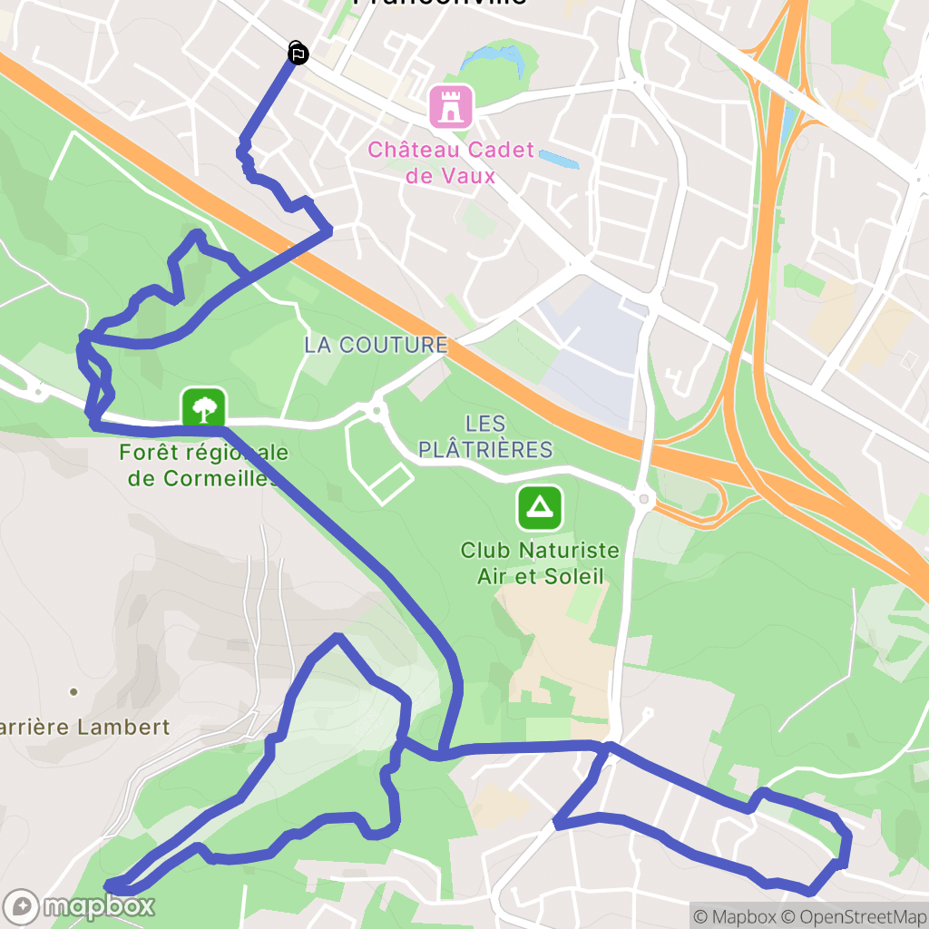 Franconville : carte du parcours de randonnée - France