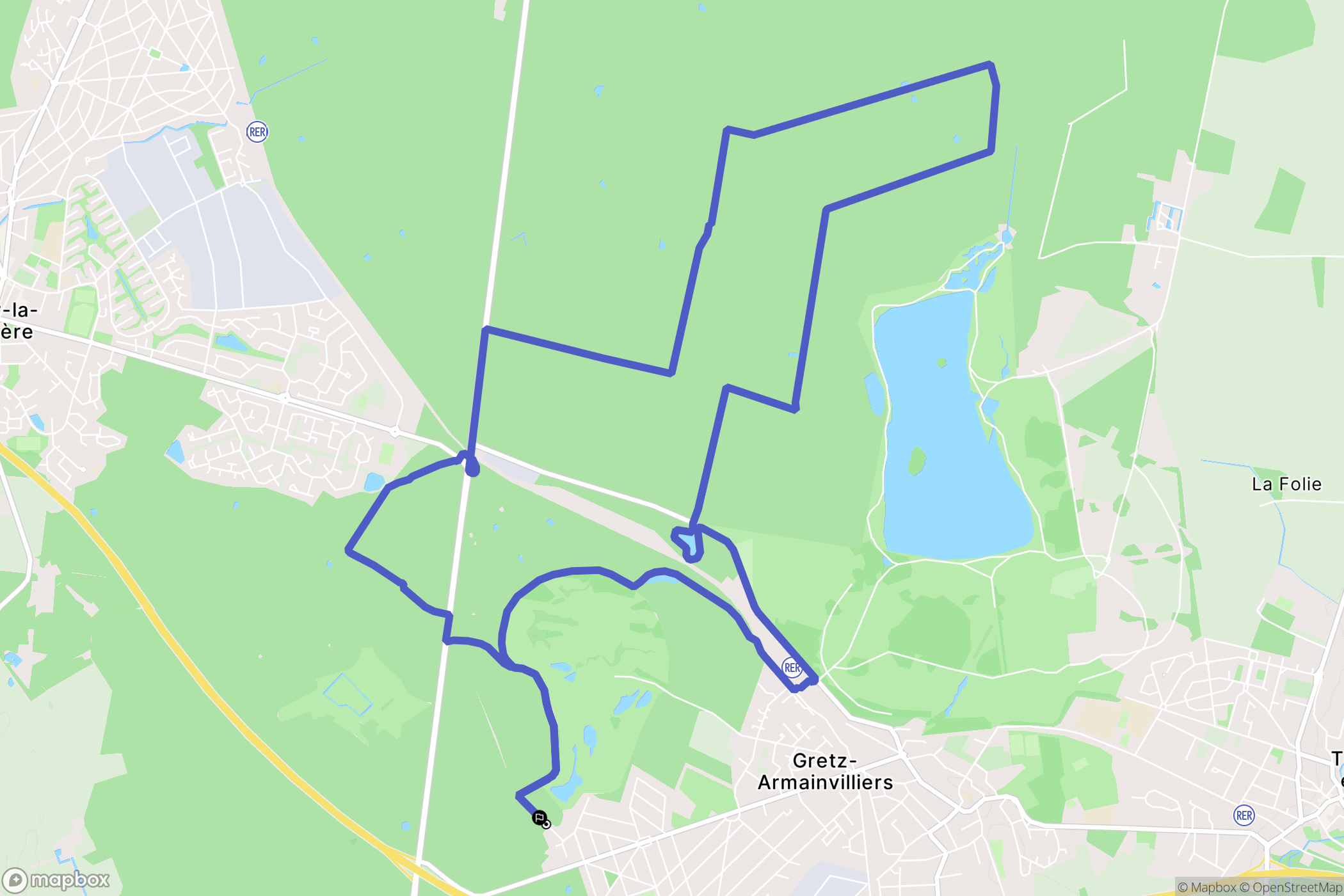 Gretz-Armainvilliers : carte du parcours de randonnée - France