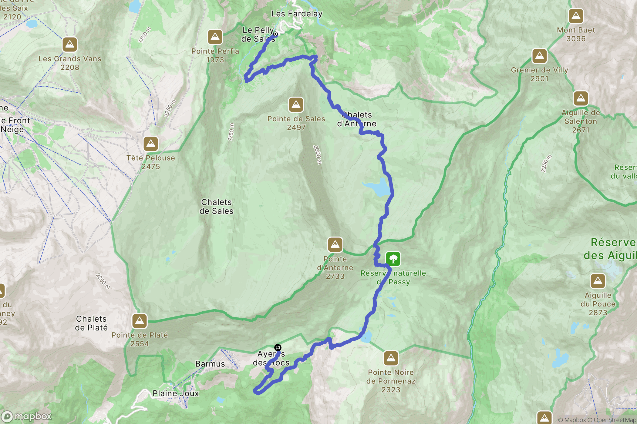 Sixt-Fer-à-Cheval : carte du parcours de randonnée - France