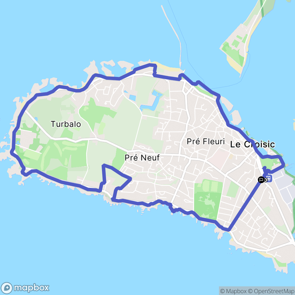 Le Croisic : carte du parcours de randonnée - France