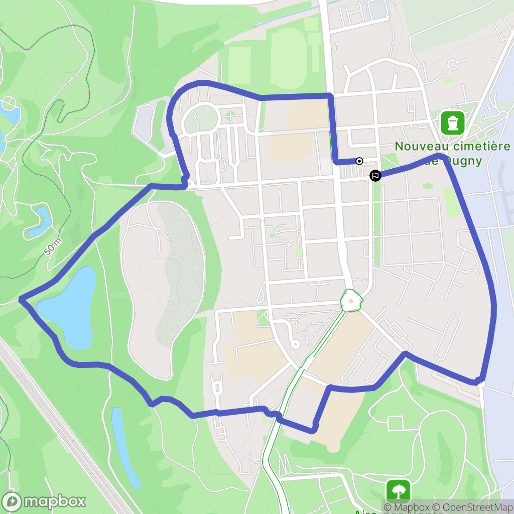 Dugny : carte du parcours de randonnée - France
