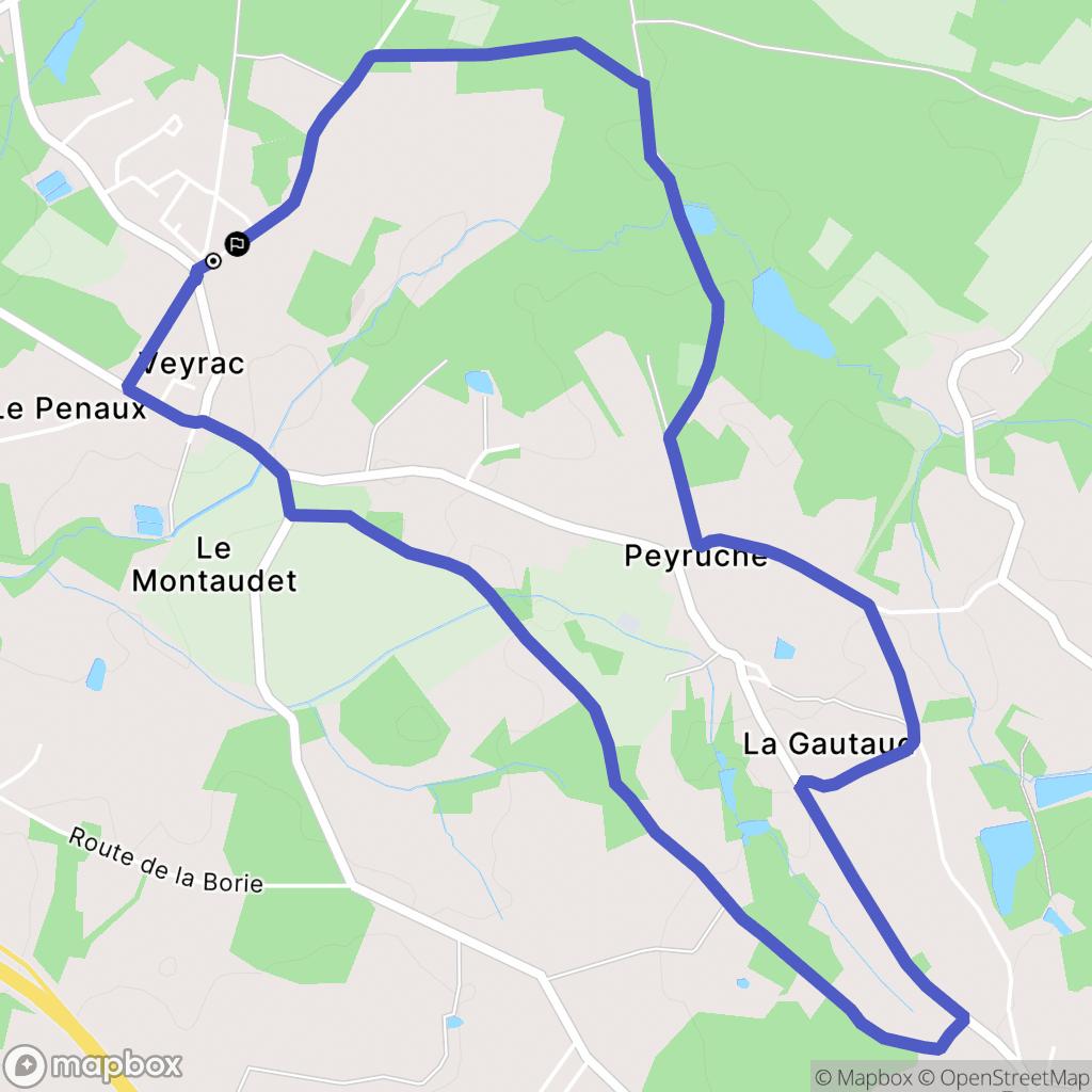 Veyrac : carte du parcours de randonnée - France