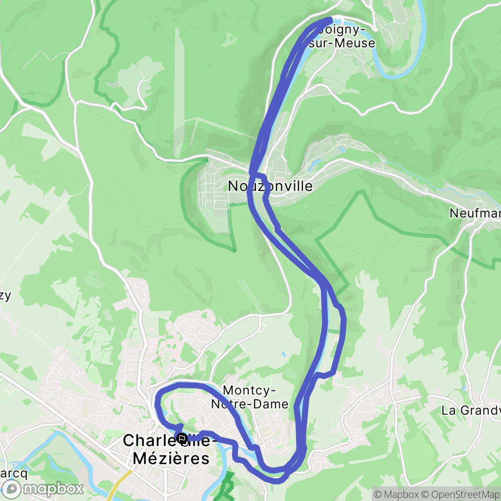Charleville-Mézières : carte du parcours de randonnée - France