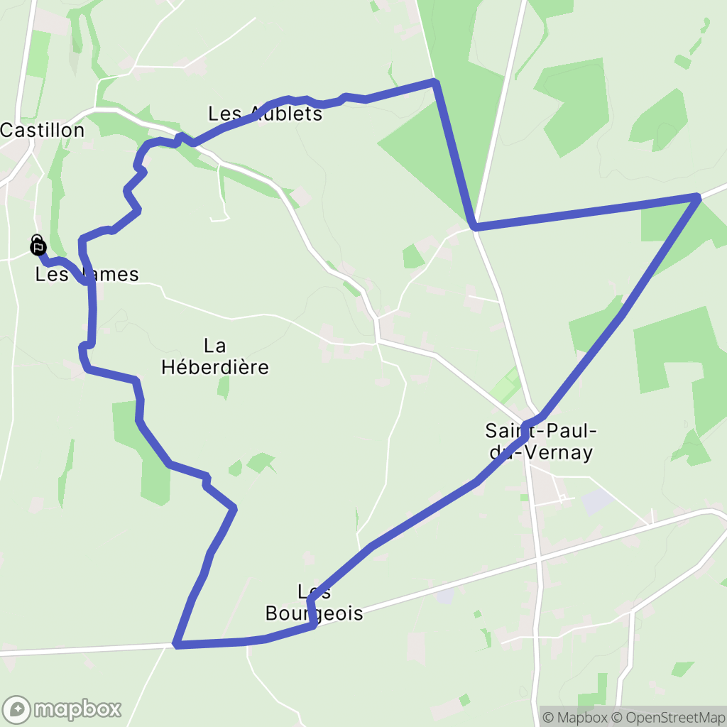 Castillon : carte du parcours de randonnée - France