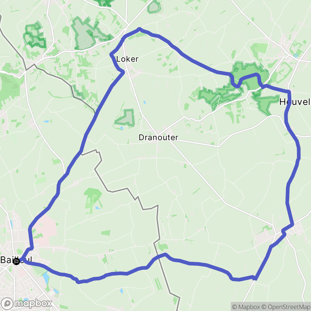 Bailleul : carte du parcours de randonnée - France