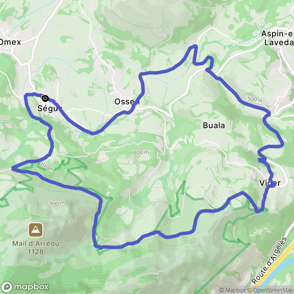 Ségus : carte du parcours de randonnée - France
