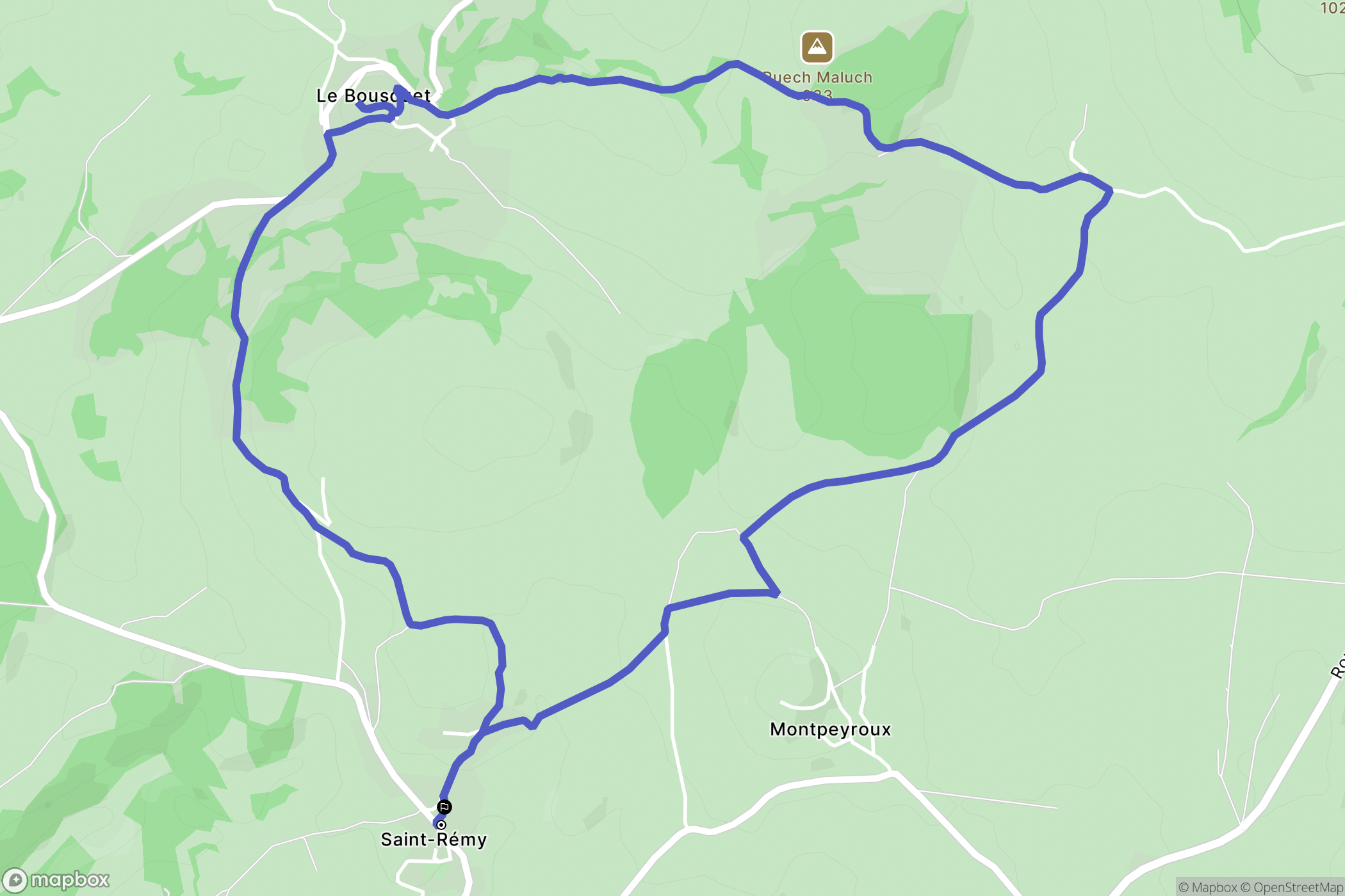 Montpeyroux : carte du parcours de randonnée - France