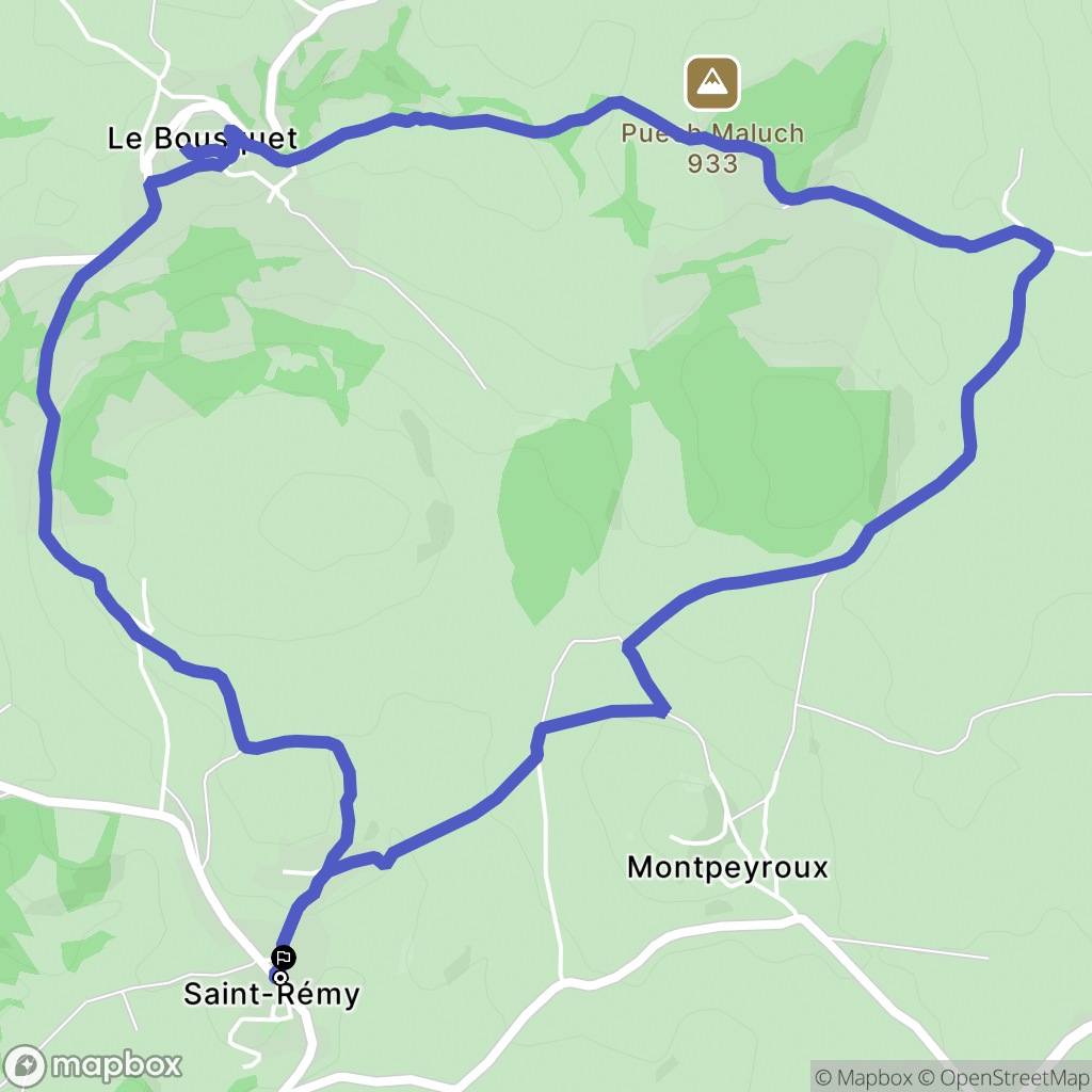 Montpeyroux : carte du parcours de randonnée - France